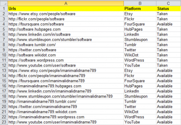 Vanity Excel Export